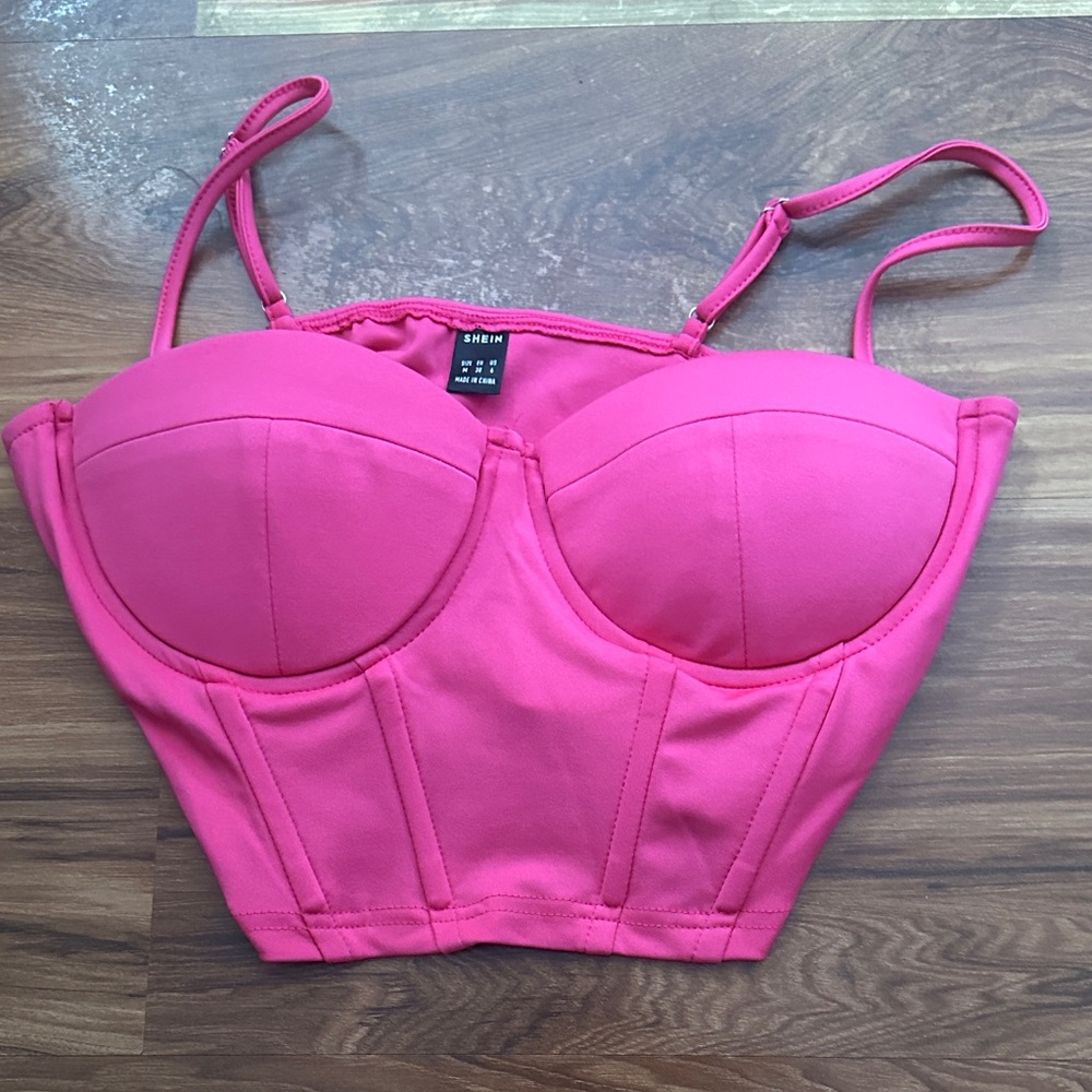 SHEIN Fuchsia Crop Tank